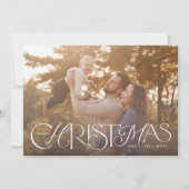 Frohes Weihnachtshandbriefing Weihnachtsfotokarte Feiertagskarte (Vorderseite)