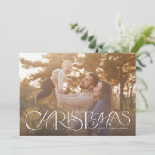 Frohes Weihnachtshandbriefing Weihnachtsfotokarte Feiertagskarte (Stehend Vorderseite)