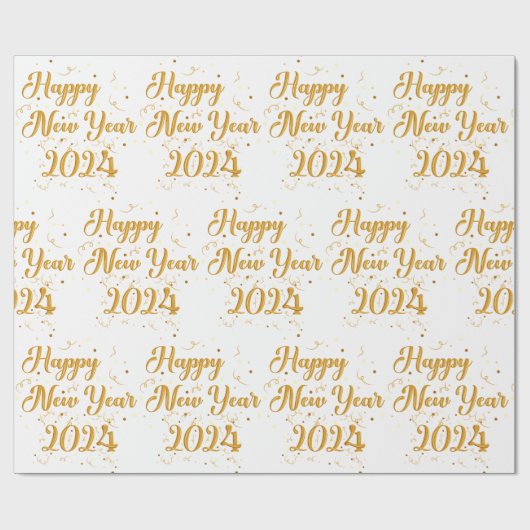 Frohes Weißbuch zum Neujahr Geschenkpapier (Flach)