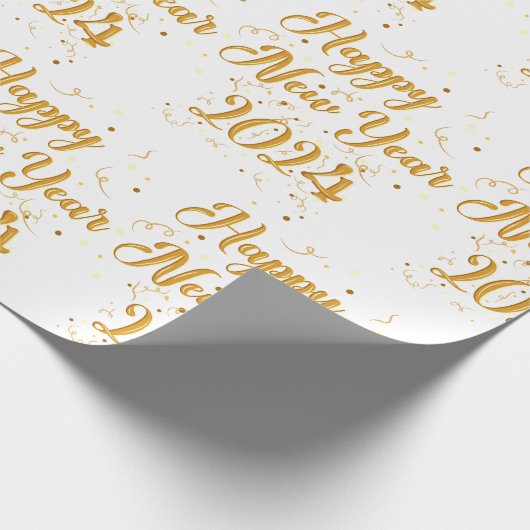 Frohes Weißbuch zum Neujahr Geschenkpapier (Ecke)