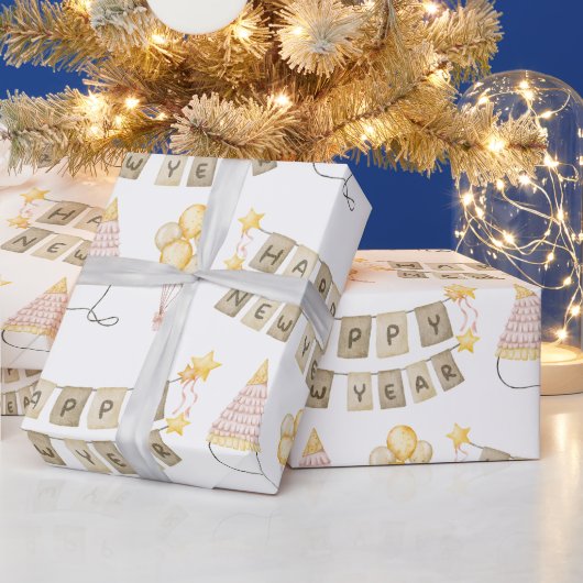 Frohes Weißbuch zum Neujahr Geschenkpapier (Feiertage)