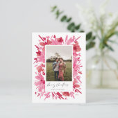 Fröhlich abstraktes Blumendesign Weihnachtsfeierta Feiertagspostkarte (Stehend Vorderseite)