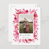 Fröhlich abstraktes Blumendesign Weihnachtsfeierta Feiertagspostkarte (Vorne/Hinten)