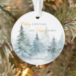 Fröhlich Alles Glücklich Immer Winterbäume Acryl Ornament