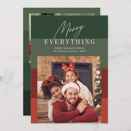 Fröhlich alles Moderne Streifen Weihnachten (Vorne/Hinten)