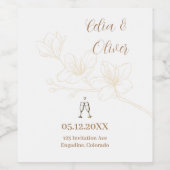 Fröhlich an die Liebe! Whimsical Script Wedding Weinetikett (Einzelnes Label)