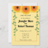 Fröhlich aufblühende Sonnenblume Save The Date (Vorderseite)