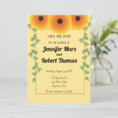 Fröhlich aufblühende Sonnenblume Save The Date (Stehend Vorderseite)