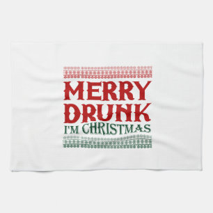 Fröhlich Betrunken Ich bin Weihnachtsgeschenkidee Geschirrtuch