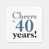 Fröhlich bis 40 Jahre Retroschiefer Azurblau coole Serviette (Vorderseite)