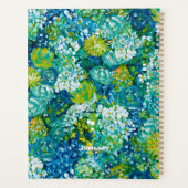 Fröhlich-Blau- und Grün-Blumenmuster-Individualisi Planer (Rückseite)
