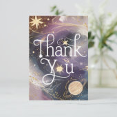 Fröhlich Boho Kosmische Celestie Dankeskarte (Stehend Vorderseite)