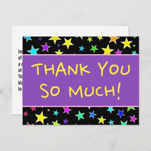 Fröhlich "DANKE DIR SO VIEL!" Postkarte (Vorne/Hinten)