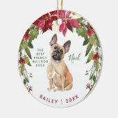 Fröhlich das Foto Weihnachtsfranzösisch Bulldogge Keramik Ornament (Links)
