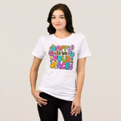 Fröhlich, dein Gesicht zu sehen Patchwork Smiley A Tri-Blend Shirt (Vorderseite voll)