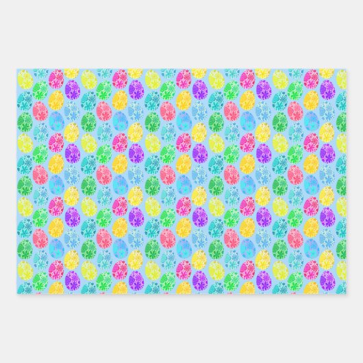 Fröhlich dekorierte Ostereier Geschenkpapier Set (Vorderseite 3)