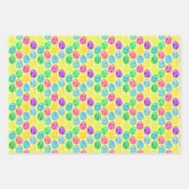 Fröhlich dekorierte Ostereier Geschenkpapier Set