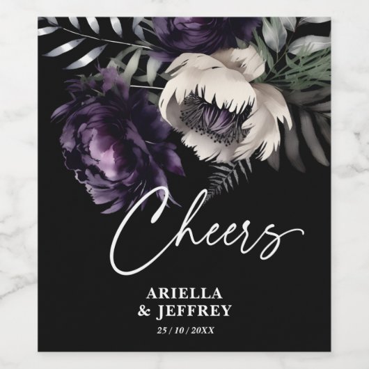 Fröhlich dunkle, brave Hochzeit Weinetikett (Einzelnes Label)