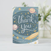 Fröhlich Editable Galaxy Celestial Dankeskarte (Stehend Vorderseite)