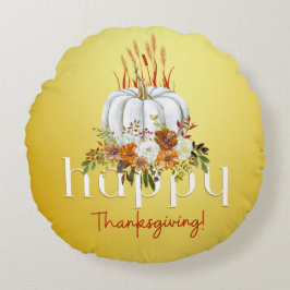 Fröhlich Erntedankpumpen Fall Blumengelb Rundes Kissen