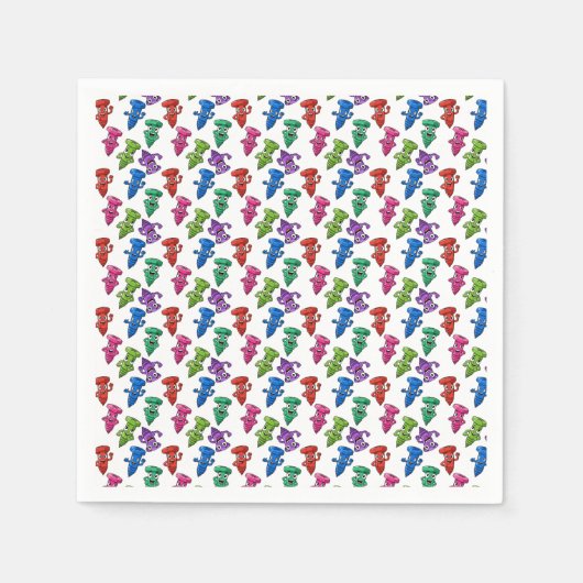 fröhlich_&_farbenfroh_Cartoon_Screens Serviette (Vorderseite)