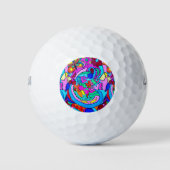 fröhlich farbenfrohe Ruhe und Liebe Golfball (Vorderseite)