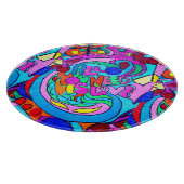 fröhlich farbenfrohe Ruhe und Liebe Schneidebrett (Ecke)