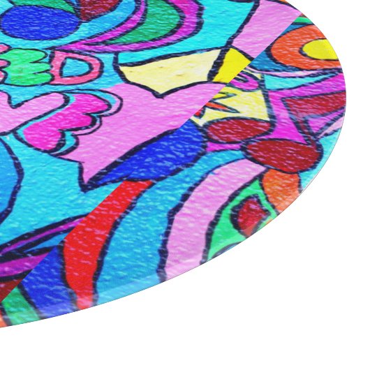 fröhlich farbenfrohe Ruhe und Liebe Schneidebrett (Ecke)