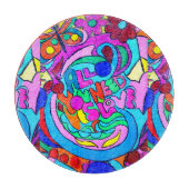 fröhlich farbenfrohe Ruhe und Liebe Schneidebrett (Vorderseite)