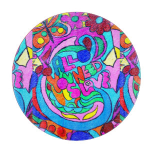 fröhlich farbenfrohe Ruhe und Liebe Schneidebrett