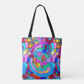 fröhlich farbenfrohe Ruhe und Liebe Tasche (Rückseite)