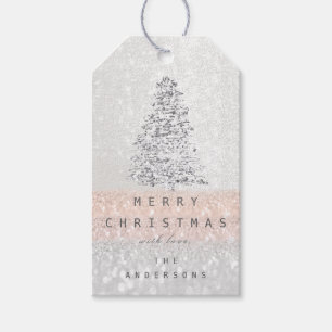 Fröhlich Feiertags-Weihnachtsbaum-Funken-Schnee Geschenkanhänger