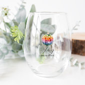 Fröhlich, Freude, Beifall, gemütlich | Monogramm W Weinglas Ohne Stiel