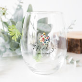 Fröhlich, Freude, Beifall, gemütlich | Monogramm W Weinglas Ohne Stiel