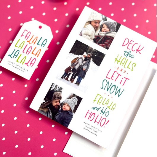 Fröhlich fröhlich und bunt drei Foto Weihnachten