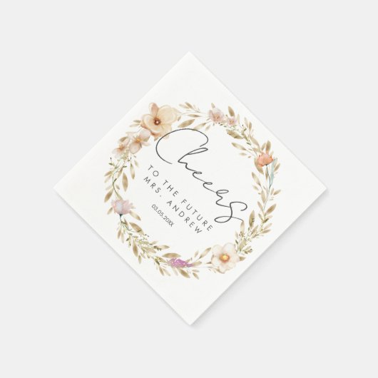 Fröhlich, für die Zukunft Mrs!! Boho, Blume Serviette (Ecke)