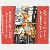 Fröhlich gehen Runden-Karussell-PferdeFoto mit Fleecedecke (Vorderseite (Horizontal))