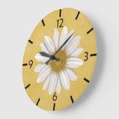 fröhlich Gelb Moderne Daisy Hand Gezeichnet Große Wanduhr (Winkel)