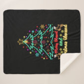 Fröhlich gesegnet und Weihnachten besessen Sherpadecke (Vorderseite (Horizontal))