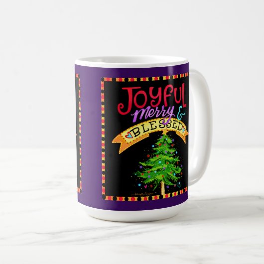 Fröhlich gesegneter Weihnachtsbaum Kaffeetasse (VorderseiteRechts)