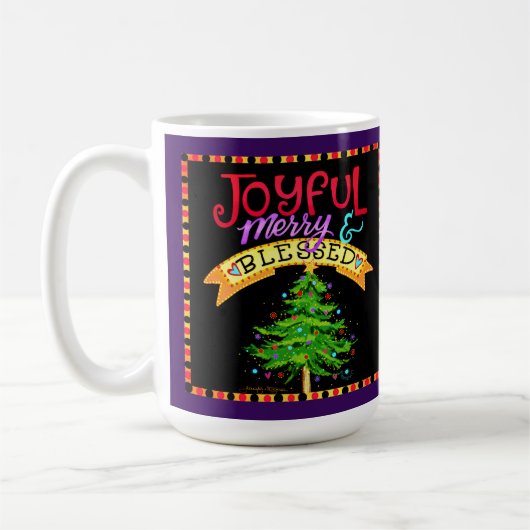 Fröhlich gesegneter Weihnachtsbaum Kaffeetasse (Links)