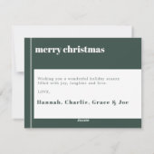 Fröhlich gesegnetes Weihnachtsgebäck Foto Green Feiertagskarte (Rückseite)