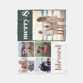 Fröhlich gesegnetes Weihnachtsgebäck Foto Green Fleecedecke (Vorderseite)