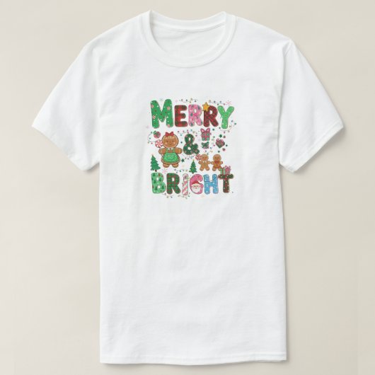 Fröhlich & Hell, Festliches Weihnachtsdesign T-Shirt (Design vorne)