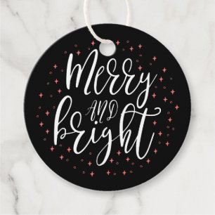 Fröhlich & Hell Korallen & Schwarzes Weihnachtsg Geschenkanhänger