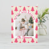 Fröhlich & Hell Retro-Archiv-Foto Rosa Weihnachten (Stehend Vorderseite)