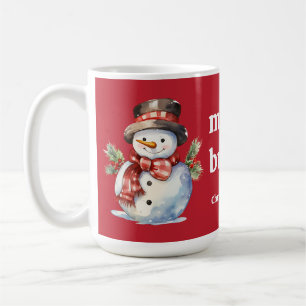 "Fröhlich & Hell" Vintage-Weihnachtsschneemann ind Kaffeetasse