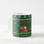 "Fröhlich & Hell" Weihnachtsmann-Schlitten-Weihnac Kaffeetasse (Vorderseite Links)