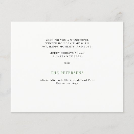 Fröhlich-hellrosa Weihnachtskarte für das Foto (Rückseite)