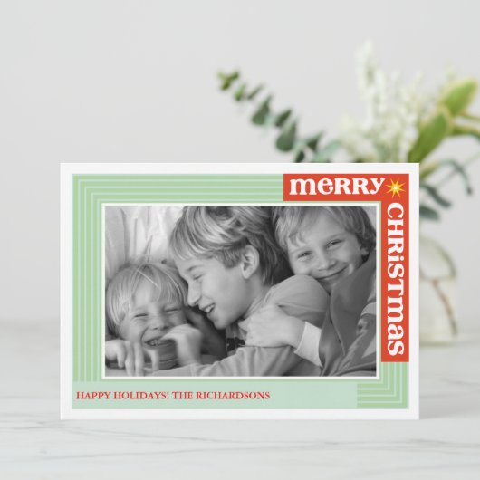 Fröhlich herum feiertagskarte (Stehend Vorderseite)